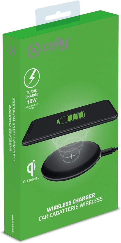 Celly-Wireless Charger Fast Pad Black