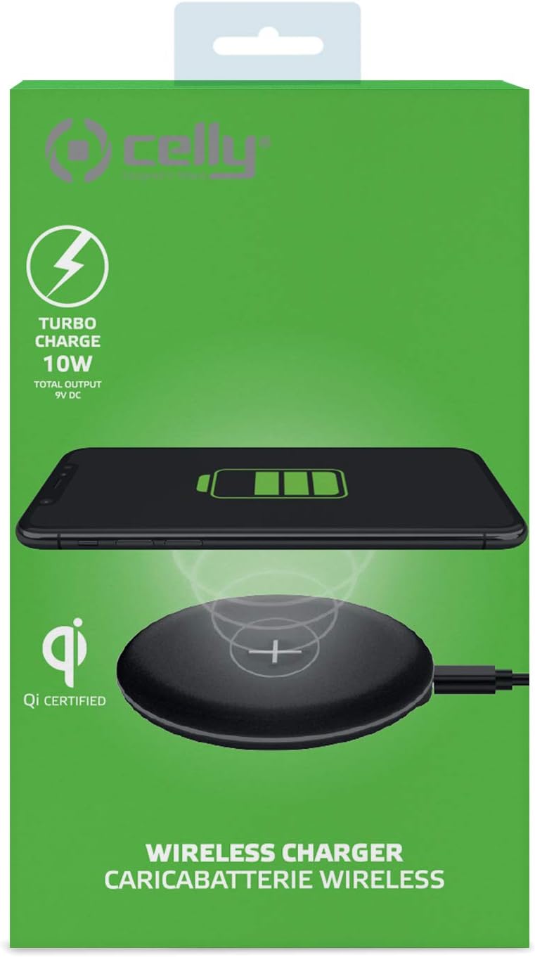 Celly-Wireless Charger Fast Pad Black
