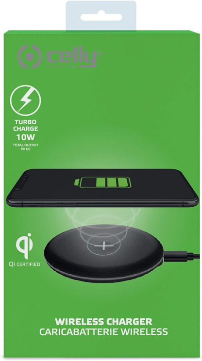 Celly-Wireless Charger Fast Pad Black
