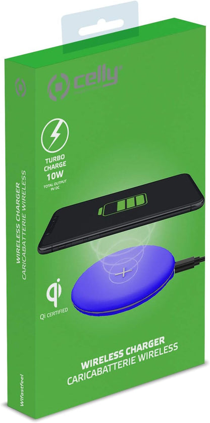 Celly-Wireless Charger Fast Pad Blue
