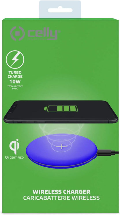 Celly-Wireless Charger Fast Pad Blue