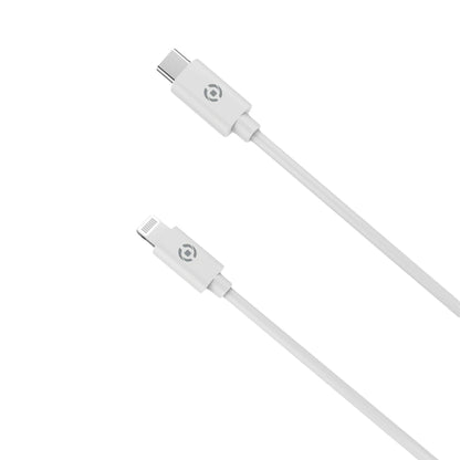 Celly USBLIGHTTYPECWH - PVC Lightning Cable to charge and sync your device through the Type-C port on your computer or charger.