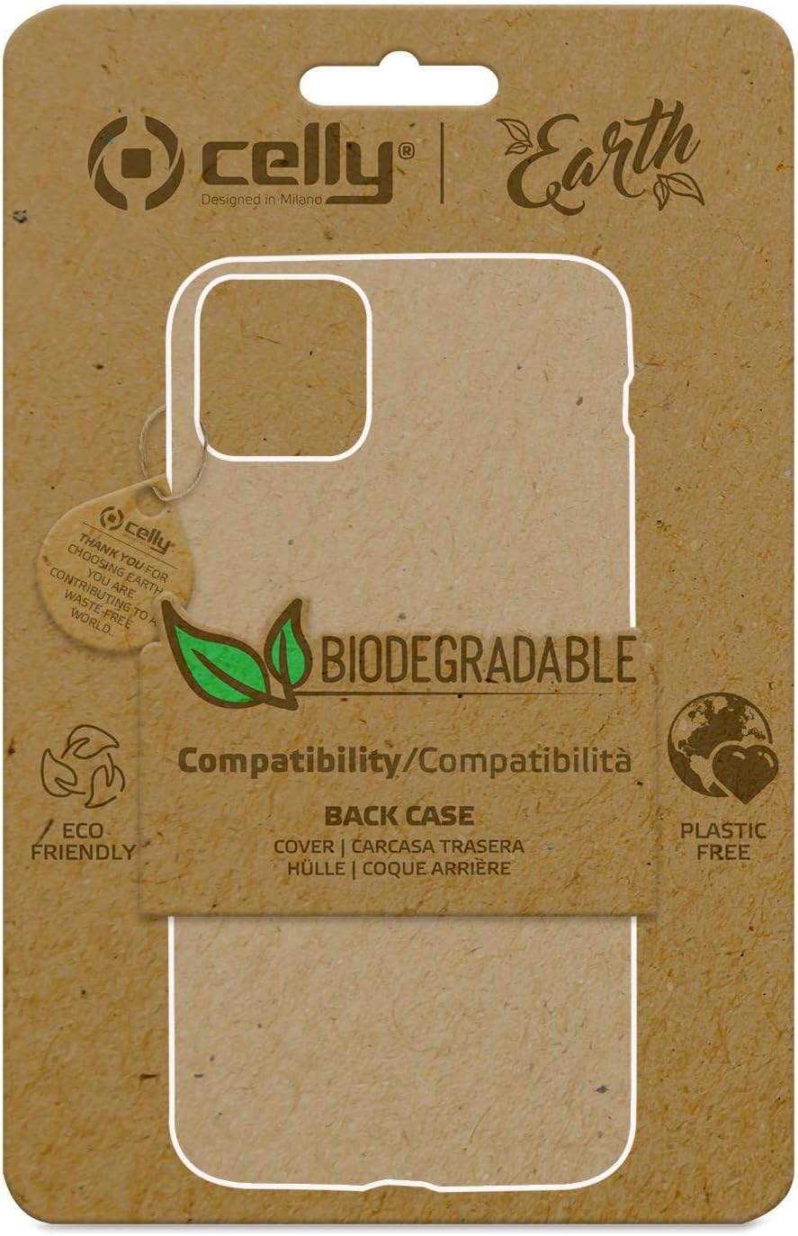 Celly Eco-friendly iPhone 11 Pro Case, Biodegradable Vegetable Fibers Case with Full Protection Anti-Slip and Soft Texture, Green