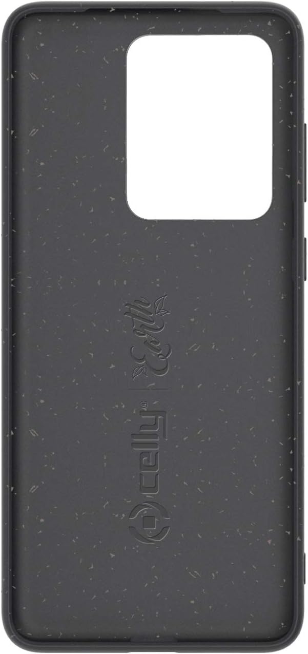 Celly Ecological Samsung Galaxy S20 Ultra Case, Biodegradable Plant Fibres Case with Integral Protection Anti-Slip and Soft Texture, Black