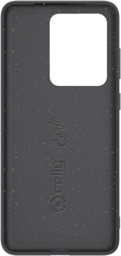 Celly Ecological Samsung Galaxy S20 Ultra Case, Biodegradable Plant Fibres Case with Integral Protection Anti-Slip and Soft Texture, Black