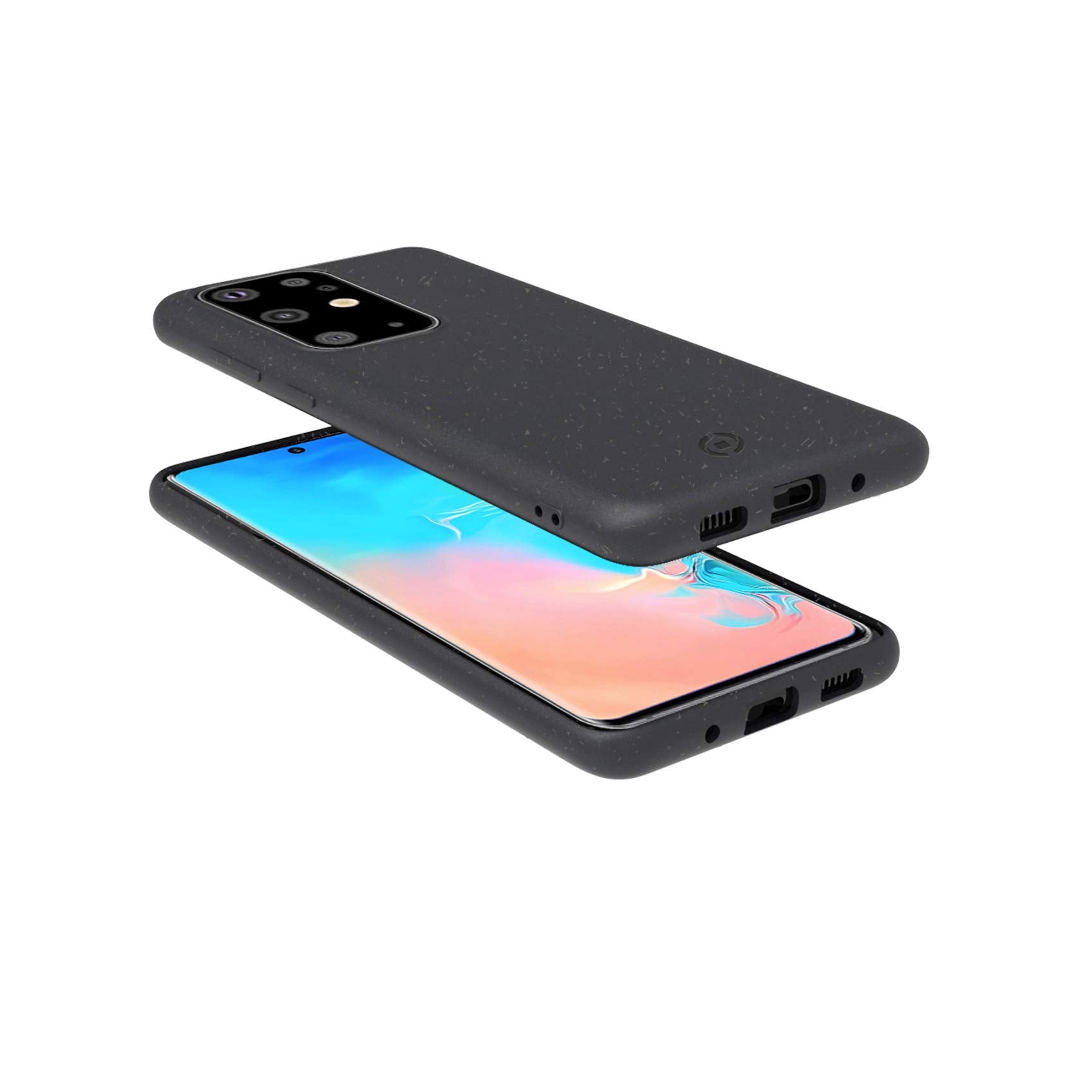 Celly Ecological Samsung Galaxy S20 Ultra Case, Biodegradable Plant Fibres Case with Integral Protection Anti-Slip and Soft Texture, Black