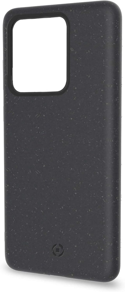 Celly Ecological Samsung Galaxy S20 Ultra Case, Biodegradable Plant Fibres Case with Integral Protection Anti-Slip and Soft Texture, Black