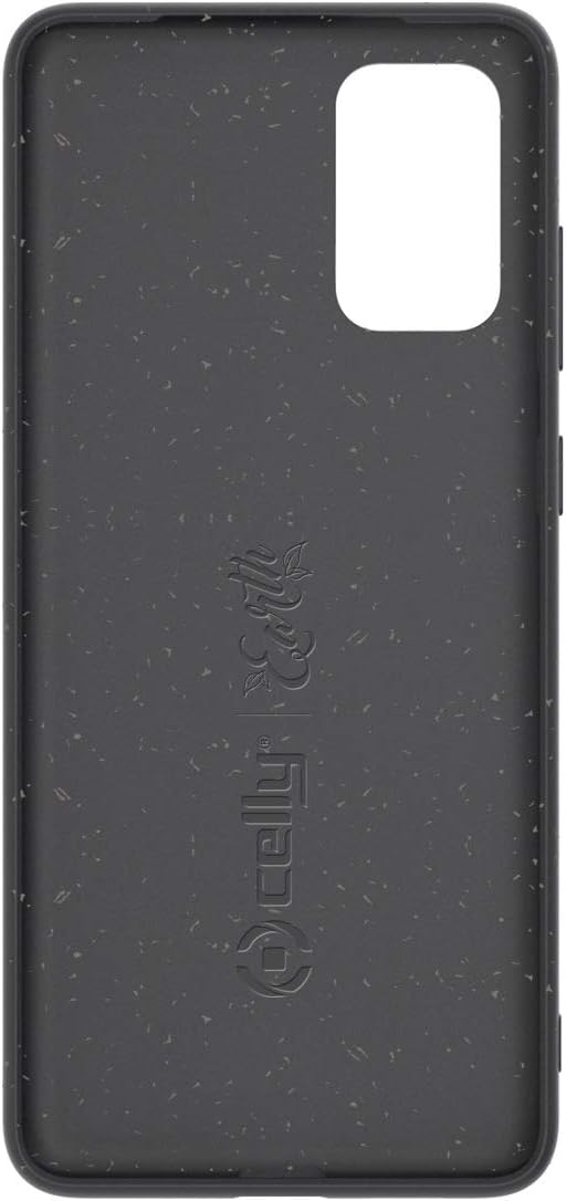 Celly Eco-Friendly Samsung Galaxy S20 Case, Biodegradable Plant Fibres Case with Integral Protection Anti-Slip and Soft Texture, Black