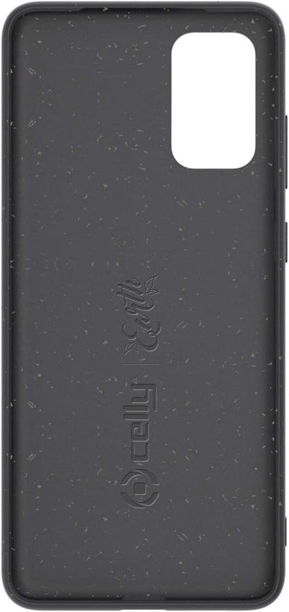 Celly Eco-Friendly Samsung Galaxy S20 Case, Biodegradable Plant Fibres Case with Integral Protection Anti-Slip and Soft Texture, Black