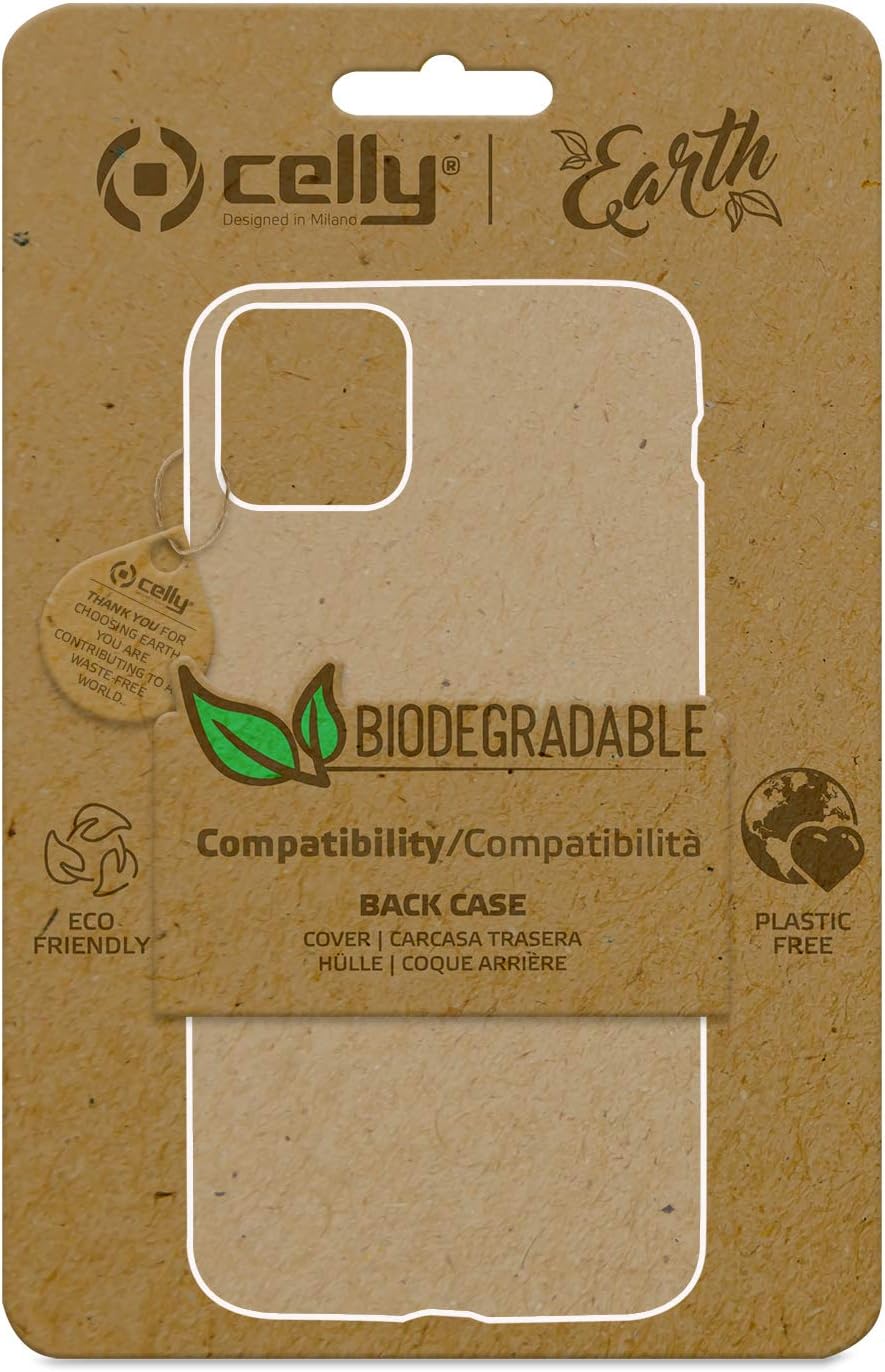 Celly Eco-Friendly Samsung Galaxy S20 Case, Biodegradable Plant Fibres Case with Integral Protection Anti-Slip and Soft Texture, Black
