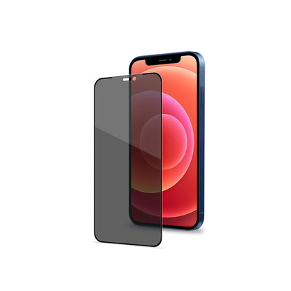 Celly 3D Privacy Function Screen Protector for iPhone 12 Mini, Tempered Glass 3D Hardness 9H Anti-Fingerprint and Anti-scratch with Two-Way Privacy Function, Black Edge