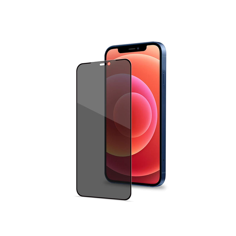 Celly 3D Privacy Function Screen Protector for iPhone 12 Mini, Tempered Glass 3D Hardness 9H Anti-Fingerprint and Anti-scratch with Two-Way Privacy Function, Black Edge