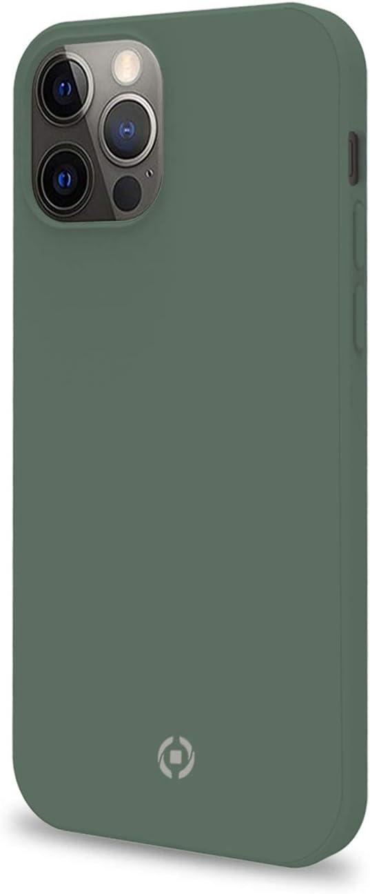 Celly Green Case for iPhone 12/12 Pro, Soft Touch Protective Case and TPU Silicone, Anti-Slip Anti-Shock and Anti-Scratch