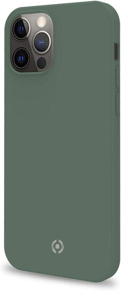 Celly Green Case for iPhone 12/12 Pro, Soft Touch Protective Case and TPU Silicone, Anti-Slip Anti-Shock and Anti-Scratch