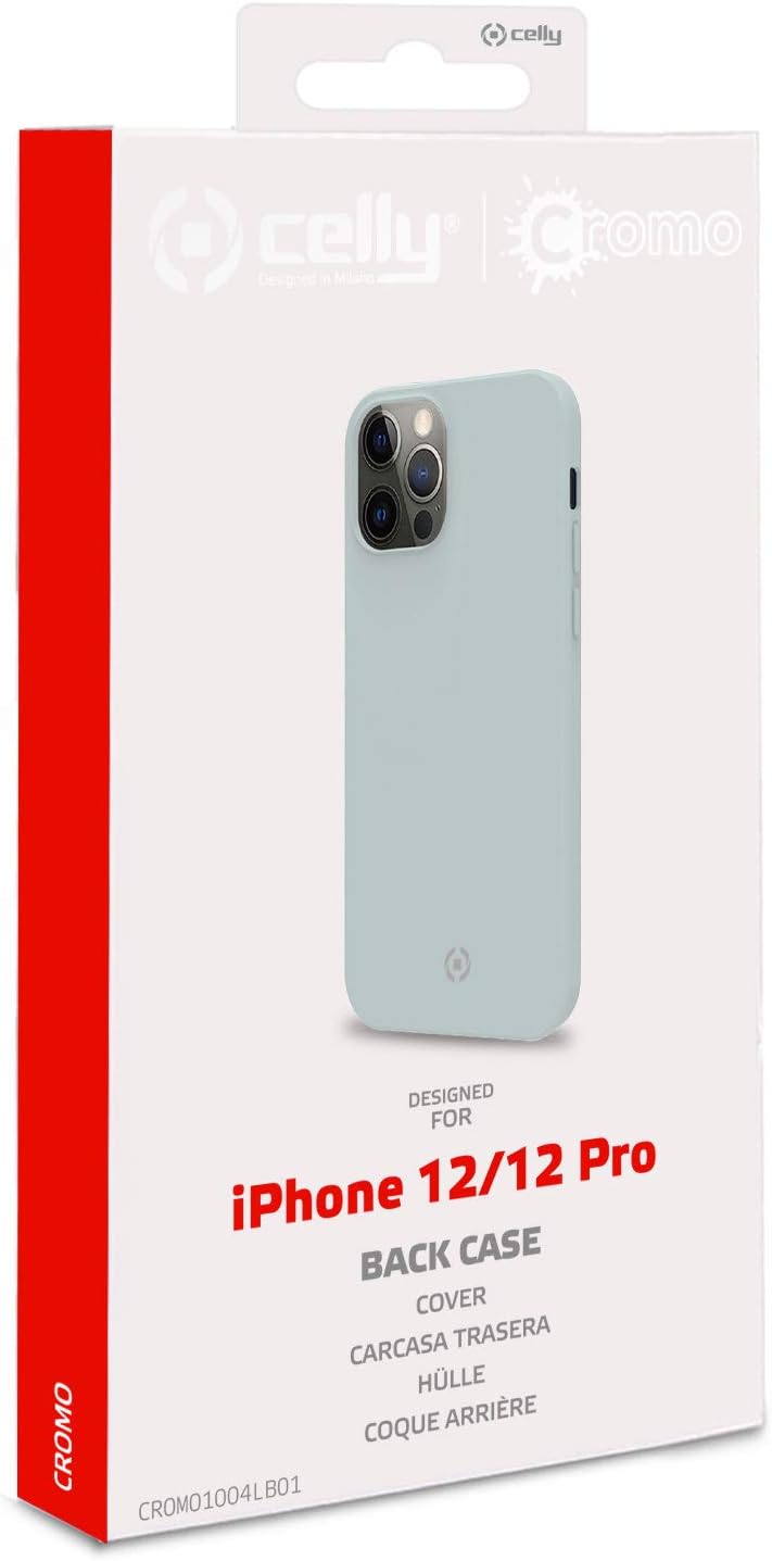 Celly Blue Case for iPhone 12/12 Pro, Soft Touch Protective Case and TPU Silicone, Anti-Slip, Anti-Shock and Anti-Scratch