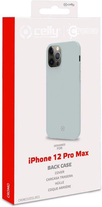 Celly Blue Case for iPhone 12 Pro Max, Soft Touch Protective Case and TPU Silicone, Anti-Slip Anti-Shock and Anti-Scratch
