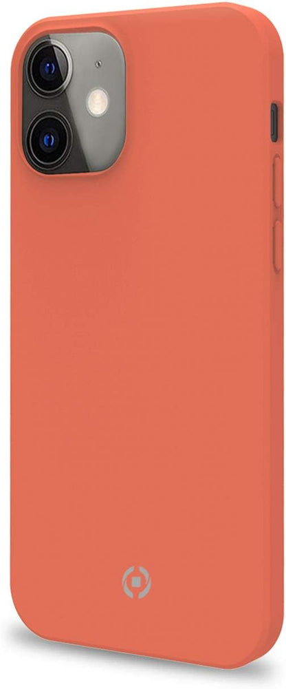 Celly Orange Case for iPhone 12 Mini, Soft Touch Protective Case and Silicone TPU Anti-Slip Anti-Shock and Anti-Scratch