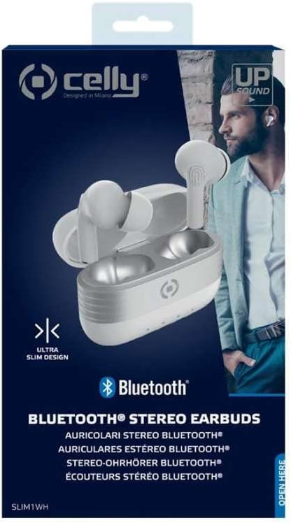 CELLY SLIM1 BLUETOOTH EARPHONES TRUE WIRELESS WHITE