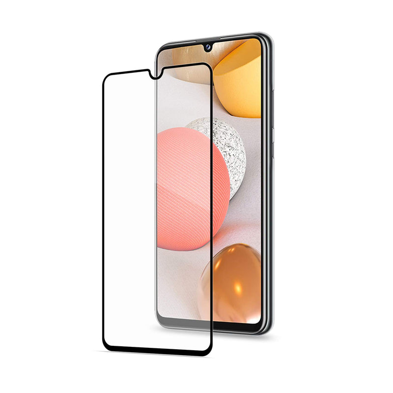 Celly 2D Screen Protector for Samsung Galaxy A42, Tempered Glass 9H Hardness, Anti-Fingerprint and Anti-Scratch, Black Edge