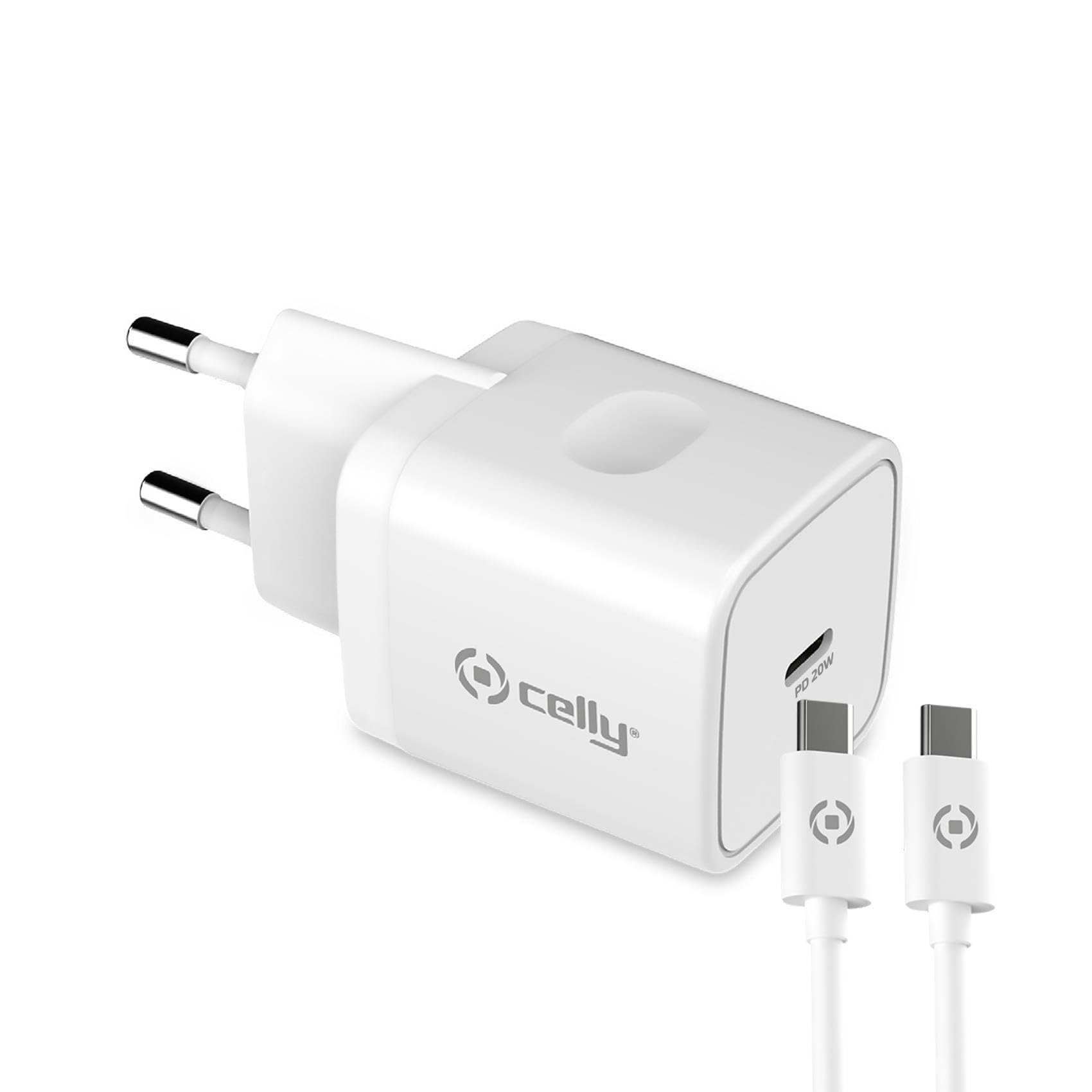 CELLY CARGADOR RED 20W USBC CABLE