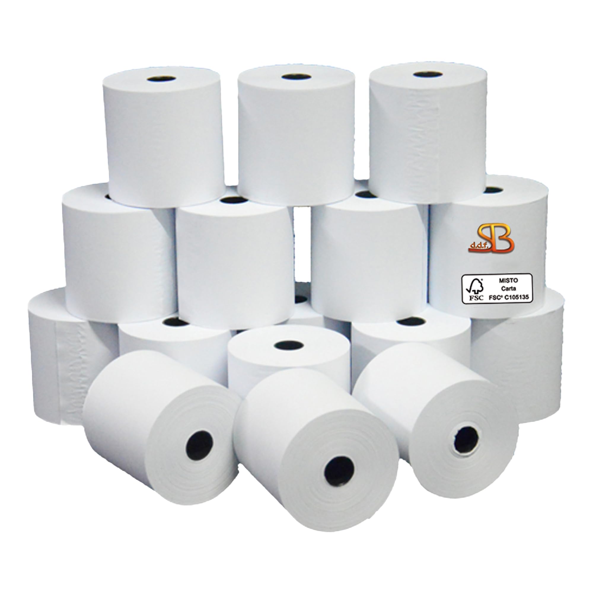 SA.BA.CART CARTA PURA CELLULOSA 60G SUPERBLANCK ALTEZZA 57 DIAMETRO 60 FORO 12 CONFEZIONE 100 (1000029692