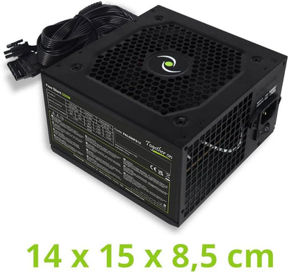 Tecnoware Free Silent 550 ATX Power Supply, 5inch Silent Fan, 2 x SATA, 1 x 24 Pin, 1 x 12V 4+4 Pin, 2 x Molex, Over Voltage Protection, 16inch Cables, CE and Rohs Certified