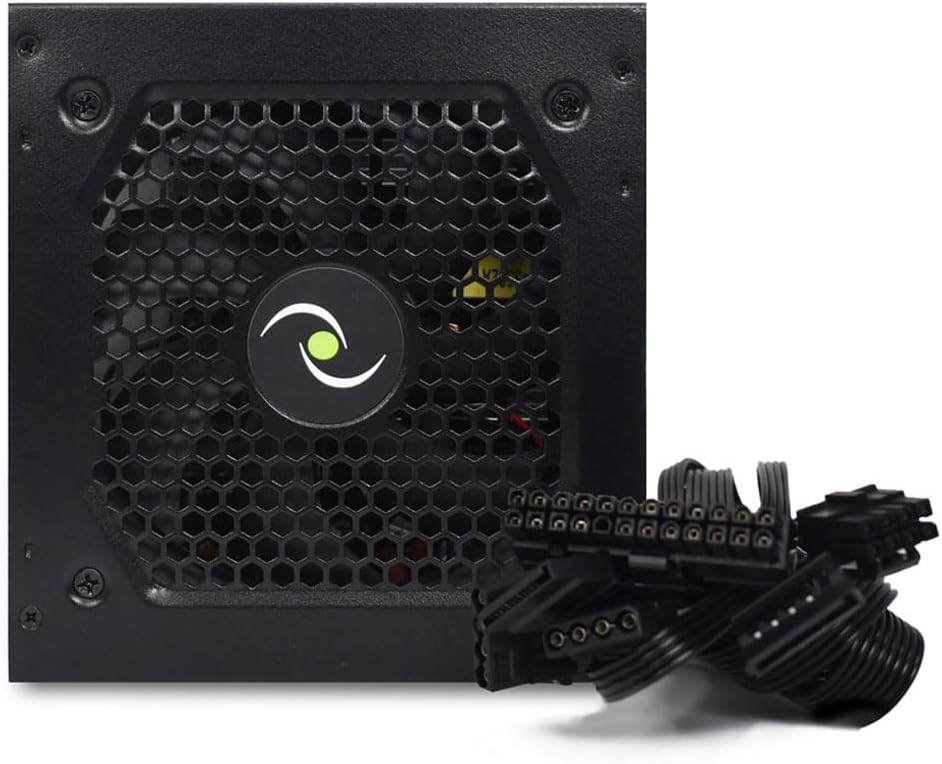 Tecnoware Free Silent 550 ATX Power Supply, 5inch Silent Fan, 2 x SATA, 1 x 24 Pin, 1 x 12V 4+4 Pin, 2 x Molex, Over Voltage Protection, 16inch Cables, CE and Rohs Certified