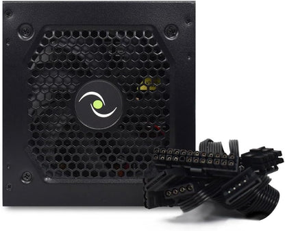 Tecnoware Free Silent 550 ATX Power Supply, 5inch Silent Fan, 2 x SATA, 1 x 24 Pin, 1 x 12V 4+4 Pin, 2 x Molex, Over Voltage Protection, 16inch Cables, CE and Rohs Certified