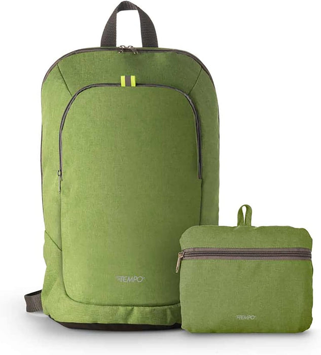 Zaino Ripiegabile Ready in Tessuto Antigraffio, Zaino con Tasca Multiuso, Bustina in Dotazione, Ideale per Viaggi, Sport e Lavoro, Dimensioni 28 x 44 x 15 cm Verde Chiaro