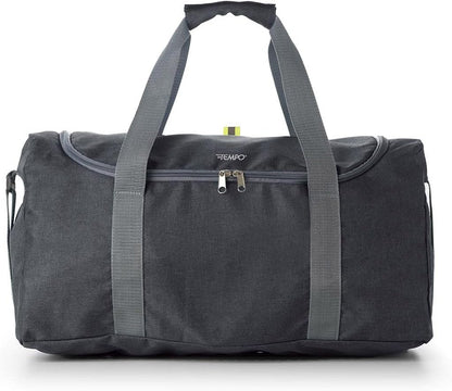 Borsa Sport Ripiegabile Ready in Tessuto Antigraffio, Tracolla Estensibile, Ideale per Viaggi, Sport e Lavoro, Dimensioni 48 x 20 x 27 cm Nero