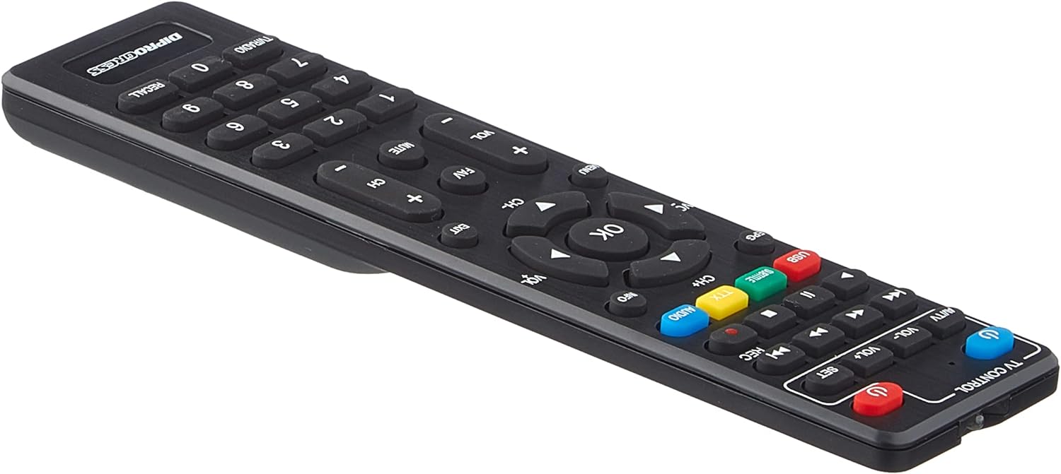 T2 HEVC H265 PVR -12V - RCU 2IN1CON UNIVERSAL REMOTE CONTROL TV + DECODER - DIPROGRESS DPT203HD