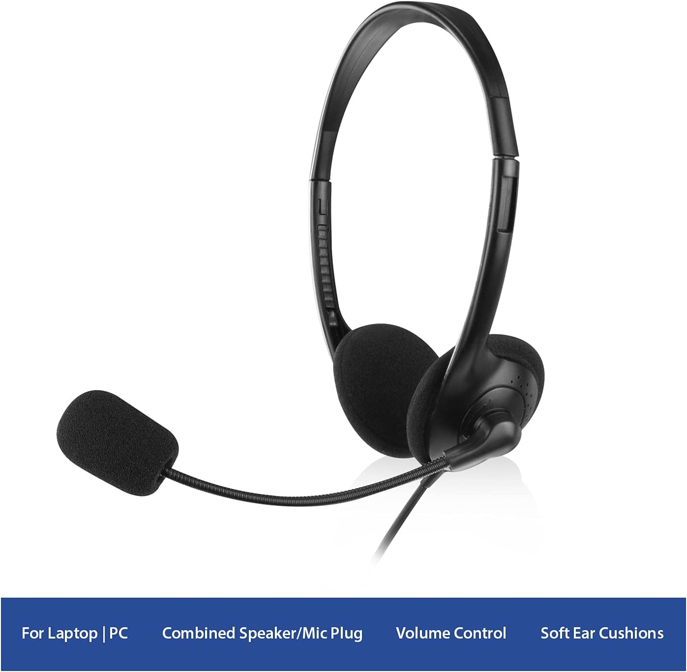 Ewent EW3567 - Auriculares de diadema abiertos para smartphone o tablets (con micrófono