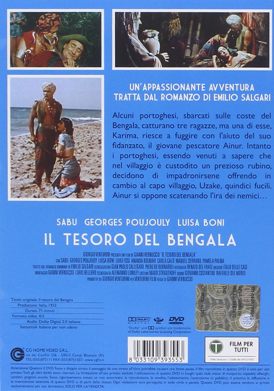 il tesoro del bengala dvd Italian Import