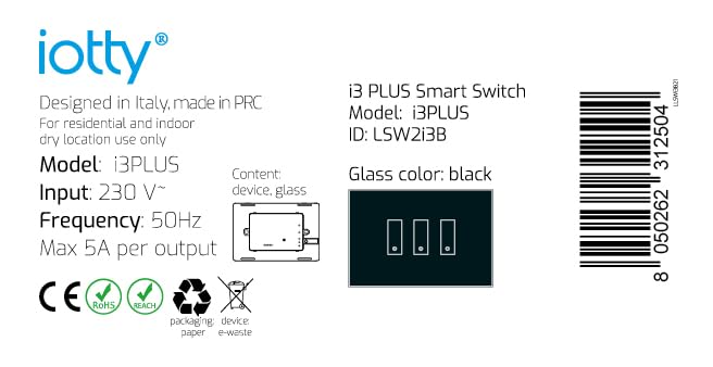 Interruttore Smart Luci I3 Plus B