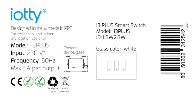Interruttore Smart Luci I3 Plus W