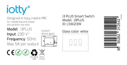 Interruttore Smart Luci I3 Plus W
