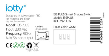 Interruttore Smart Tende I3S Plus W
