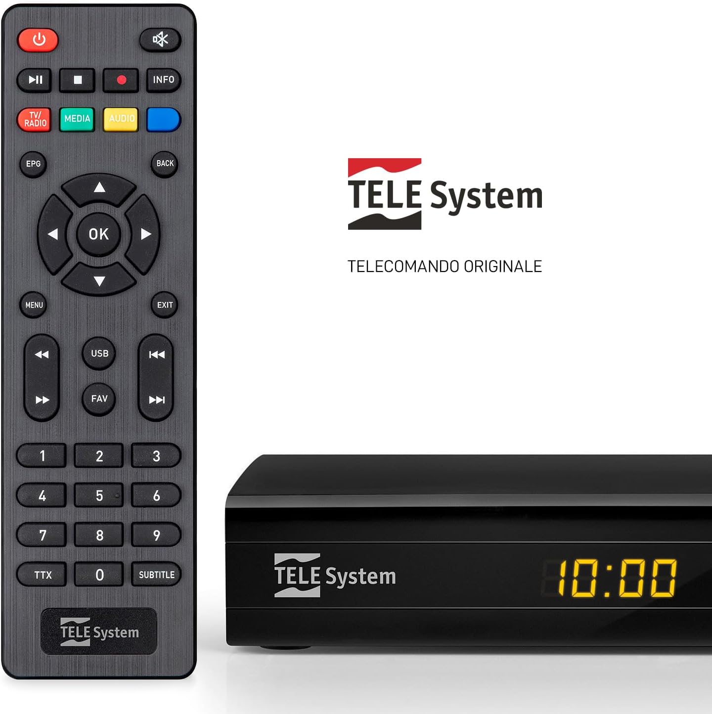 TELE System Telecomando Originale per Decoder Digitale Terrestre MINION e TS6815 T2HEVC: controllo affidabile e intuitivo, compatibilità totale, facile da usare e installare