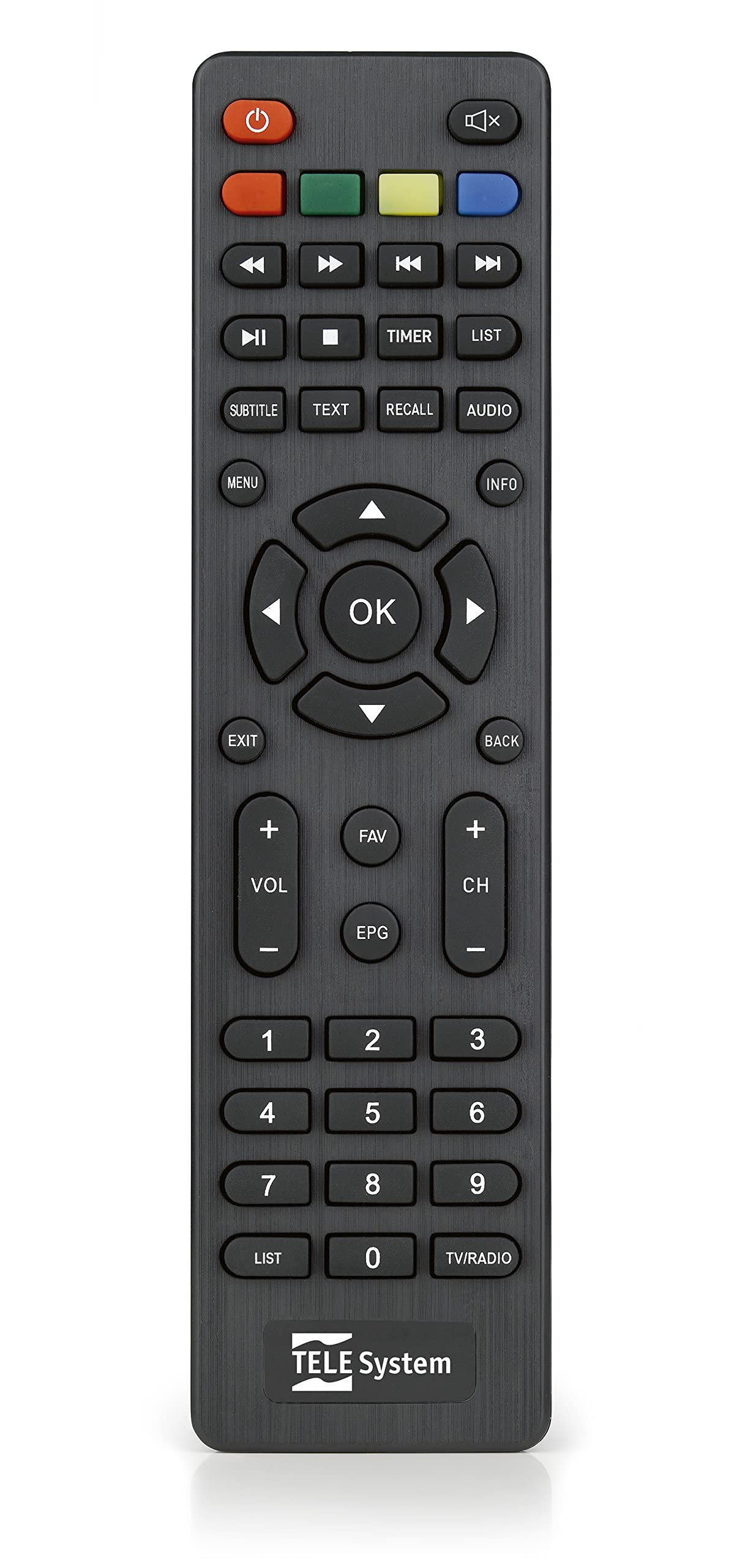 TELE System Telecomando Originale per Decoder Digitale Terrestre TS6105 T2HEVC: con controllo affidabile e intuitivo, compatibile al 100%, facile da usare e configurare