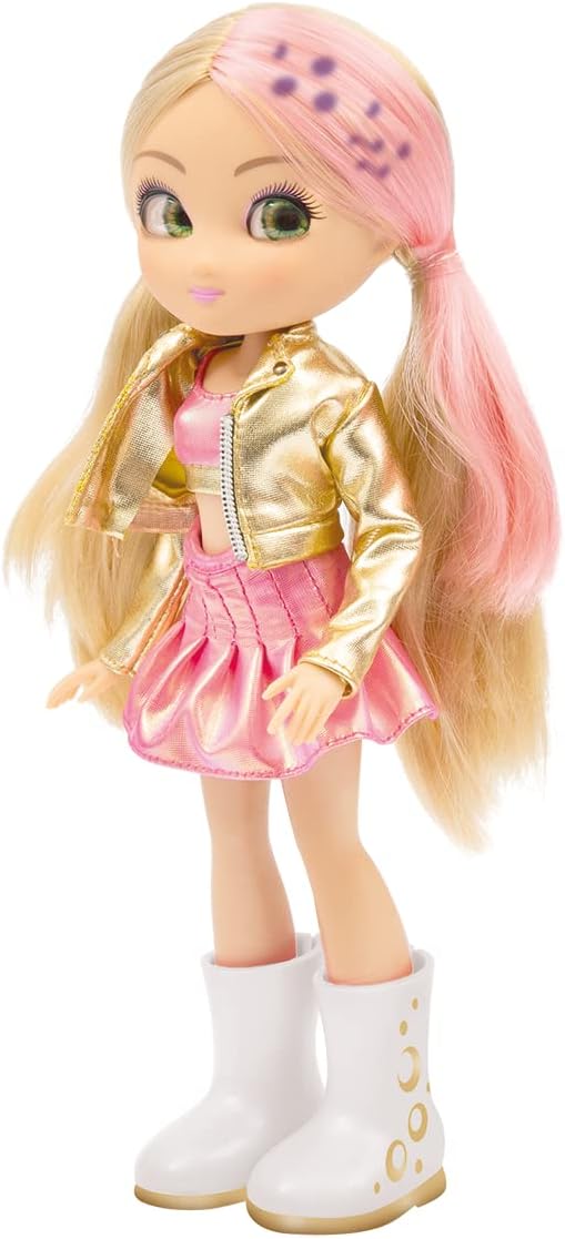 UNIQUE EYES, MYM08 Doll 25 cm with Their Eyes and Magic Hair, Toy for Children 3 Years and Above