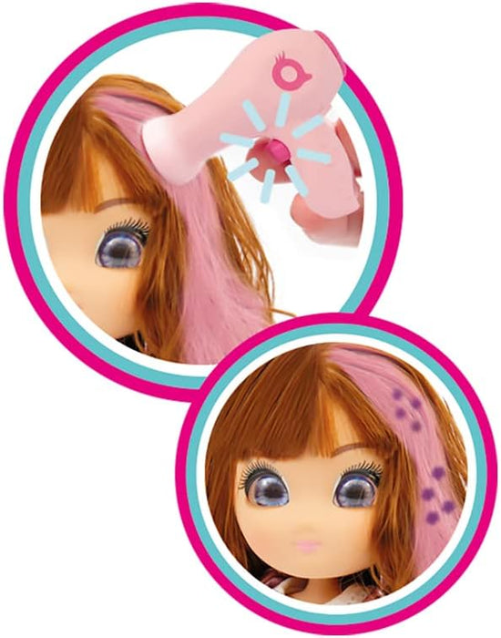 UNIQUE EYES, MYM08 Doll 25 cm with Their Eyes and Magic Hair, Toy for Children 3 Years and Above