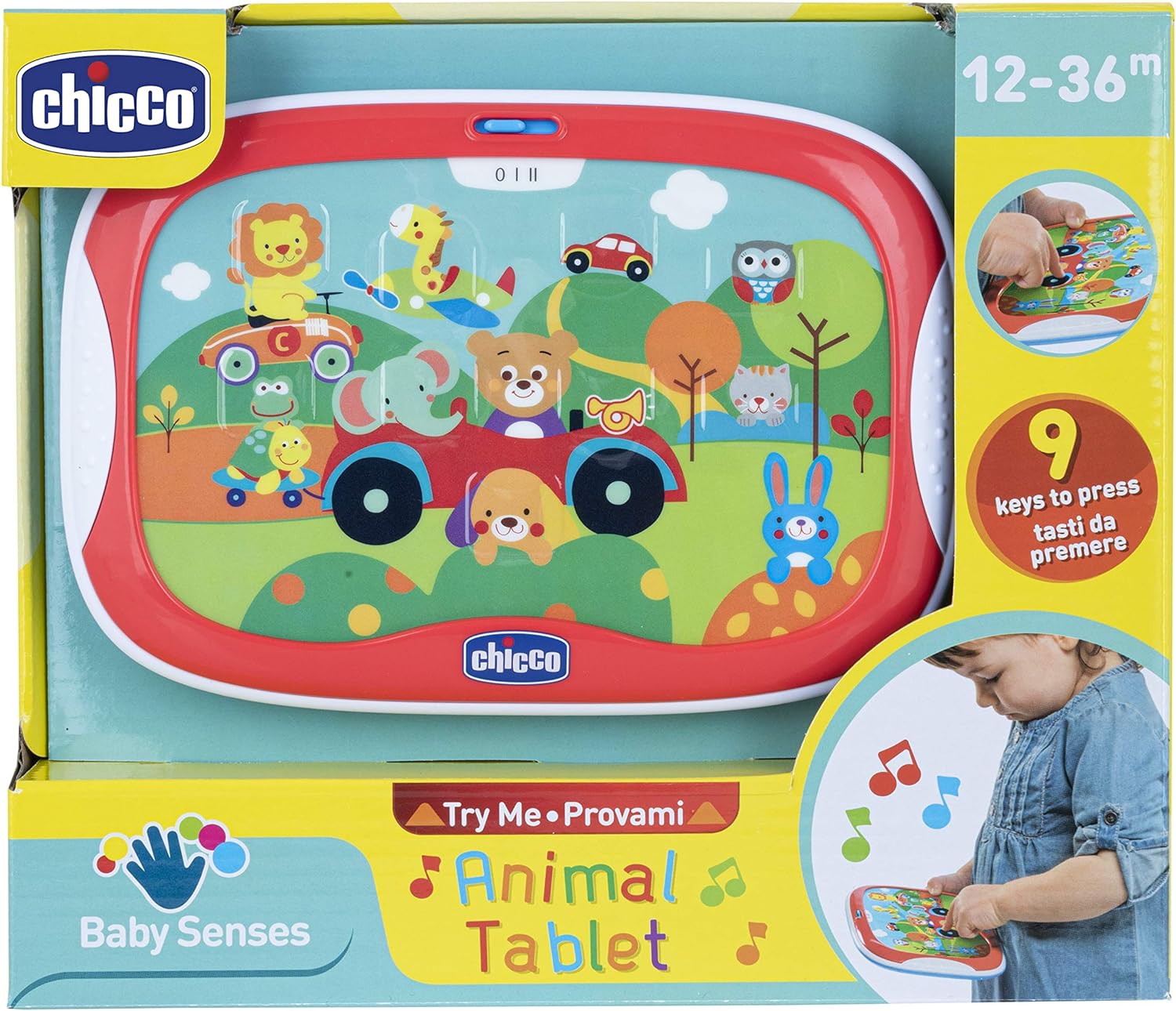chicco Animal Tablet Game, Electronic Talking With Fun Content On Animals, Batteries Included, 12-36 Months, Multicolor