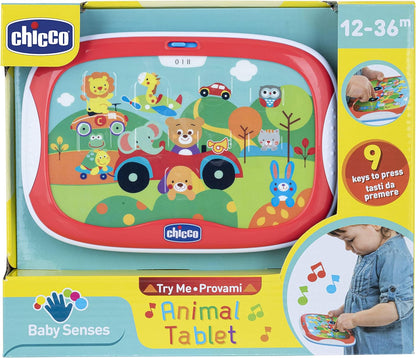 chicco Animal Tablet Game, Electronic Talking With Fun Content On Animals, Batteries Included, 12-36 Months, Multicolor