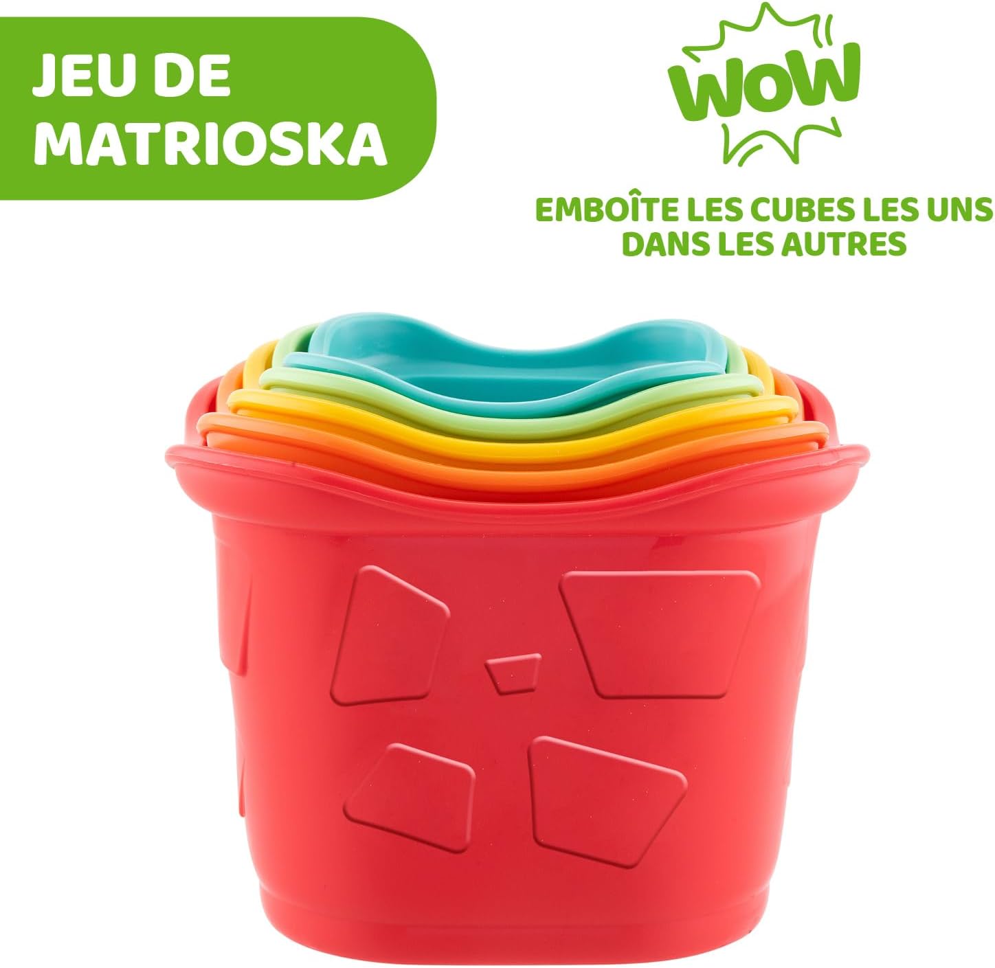 Chicco ECO+ Toy, 2-in-1 Stacking Cups | Sustainable Baby & Toddler Toy, Recycled Plastic, 6 months +