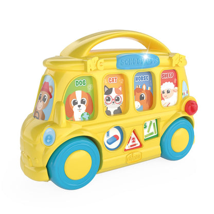 Chicco 00011297000680 ABC Talking School Bus, Cute Bilingual Interactive Toy Italian/English, Learn Animals and Nursery Rhymes, Educational Games 9-36 Months