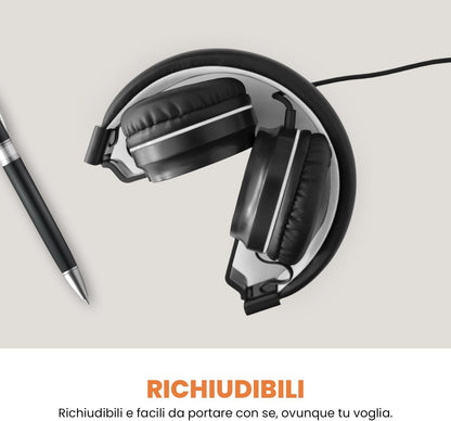 Cuffia Techmade |ON-EAR |con filo | Bianco/Nero | Squadra Juventus Football