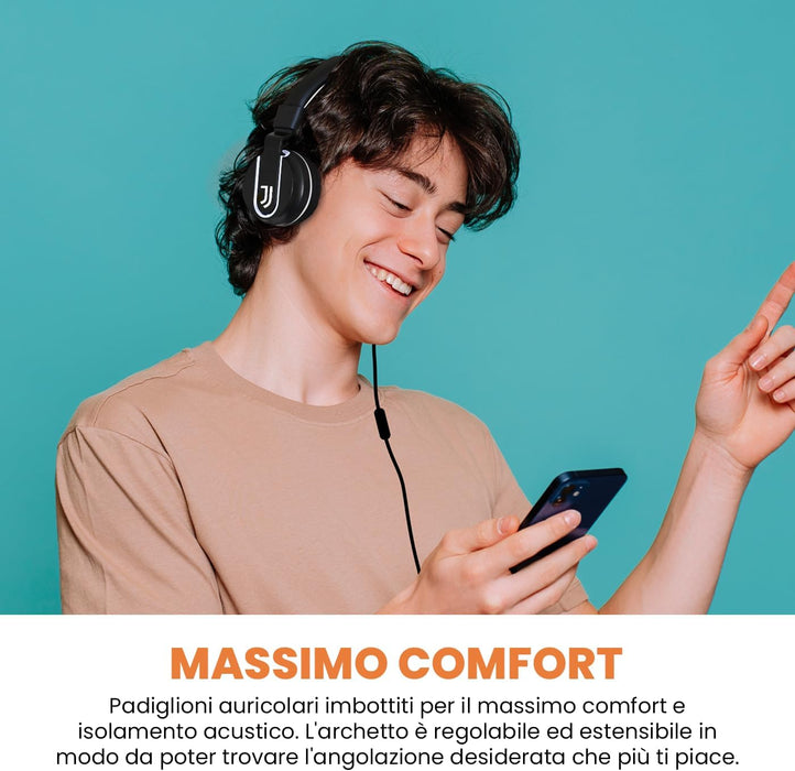 Cuffia Techmade |ON-EAR |con filo | Bianco/Nero | Squadra Juventus Football