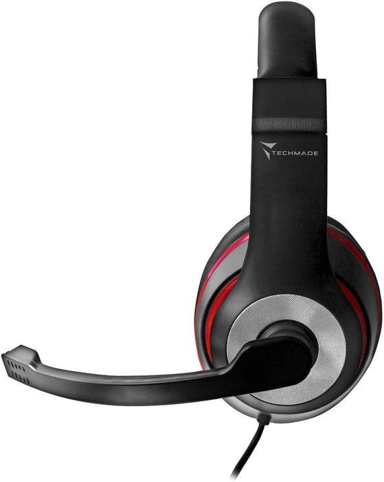 Techmade HEADPHONES WITH USB HOLDER BLACK COLOR