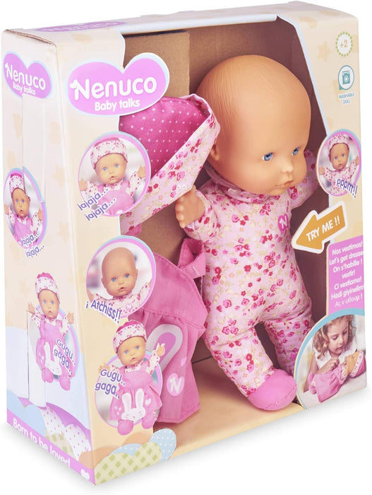 Nenuco Baby Talks, we get dressed - doll with sounds for children from 1 year (Famosa 700016282) multicoloured Baby doll