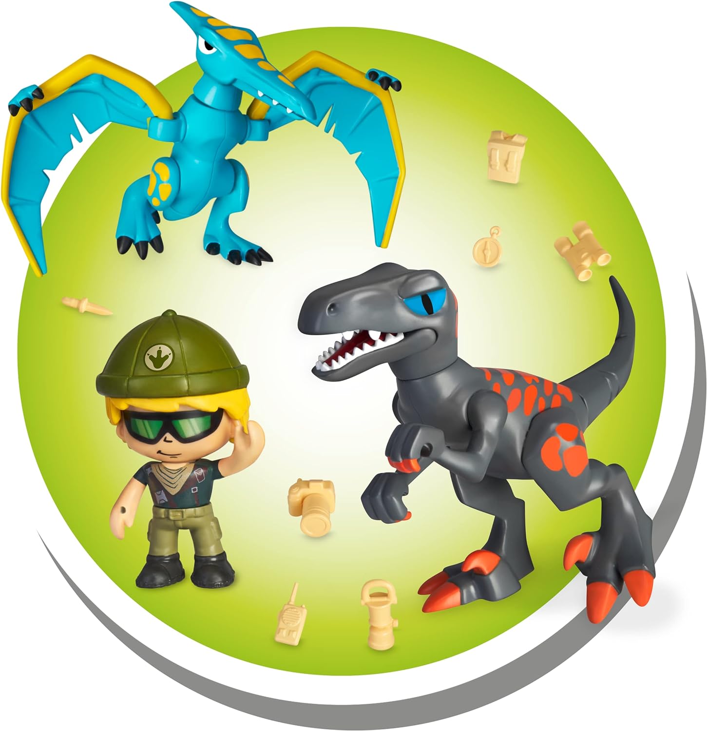 Action Heroes Dino Pack, mix and match figures, dinosaur toys for kids 4 years and over, Multi Coloured (ACN00000)